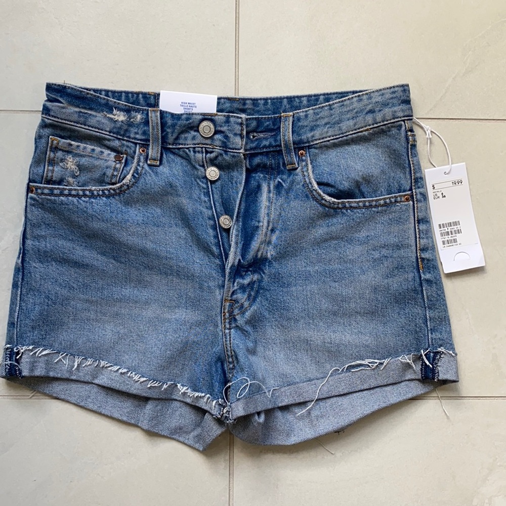 H&M Button Fly High Rise Shorts size 6